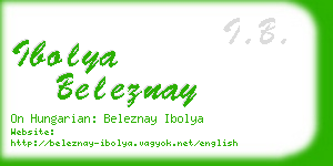 ibolya beleznay business card